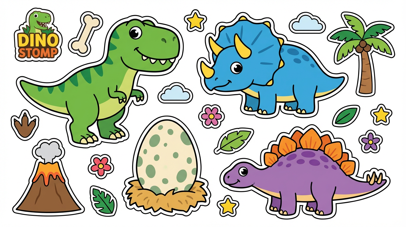 Dinosaurs cutout sheet