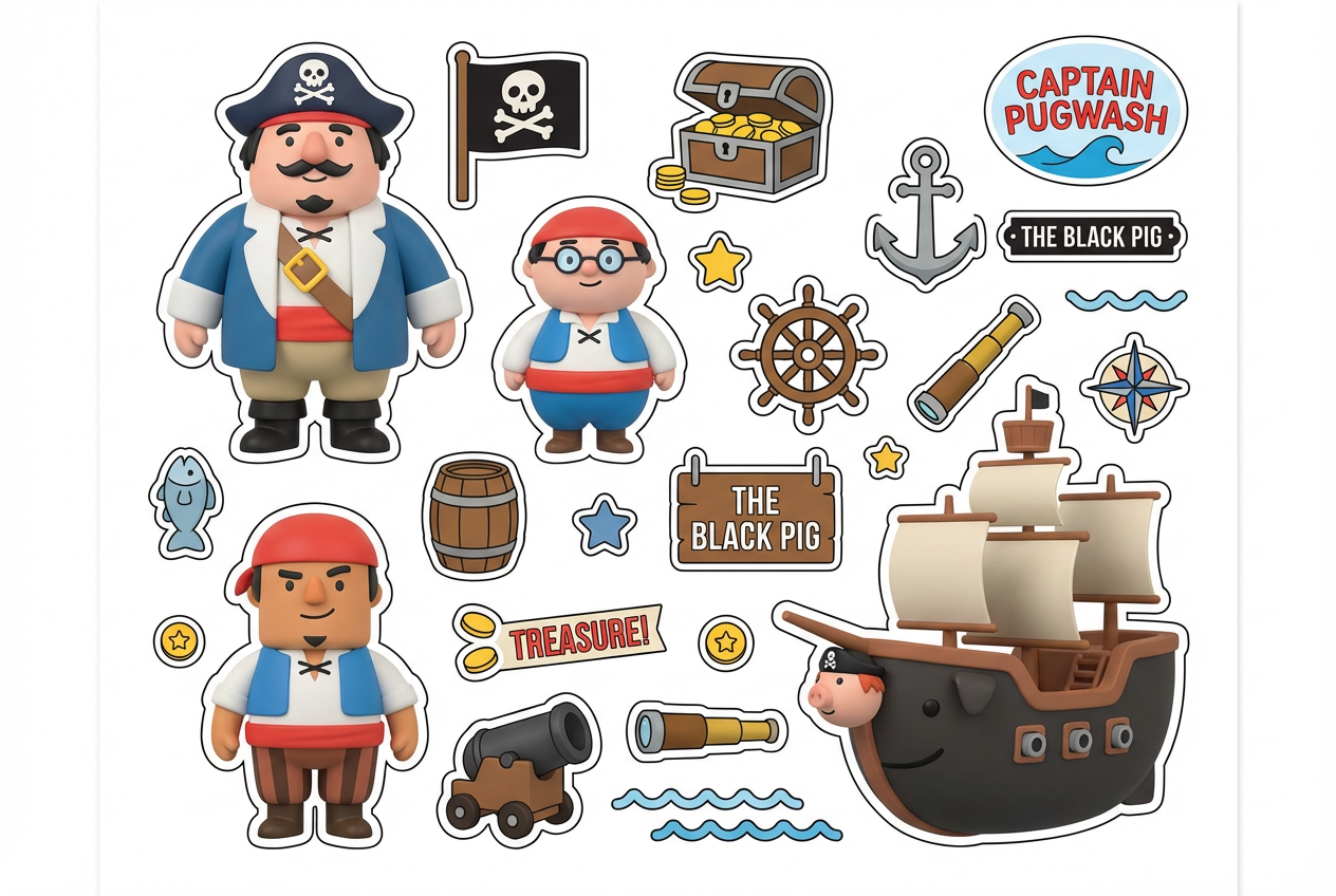 Captain Pugwash cutout sheet