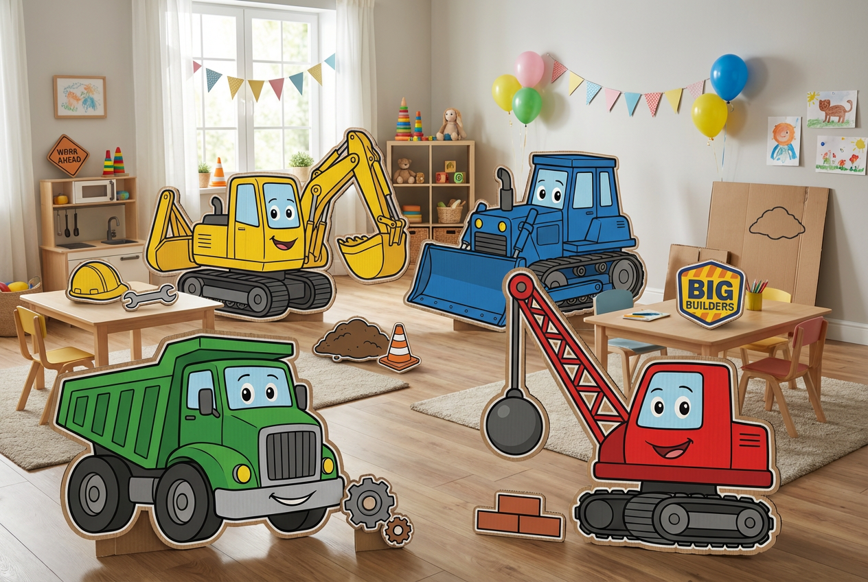 Construction Diggers scene mockup 1