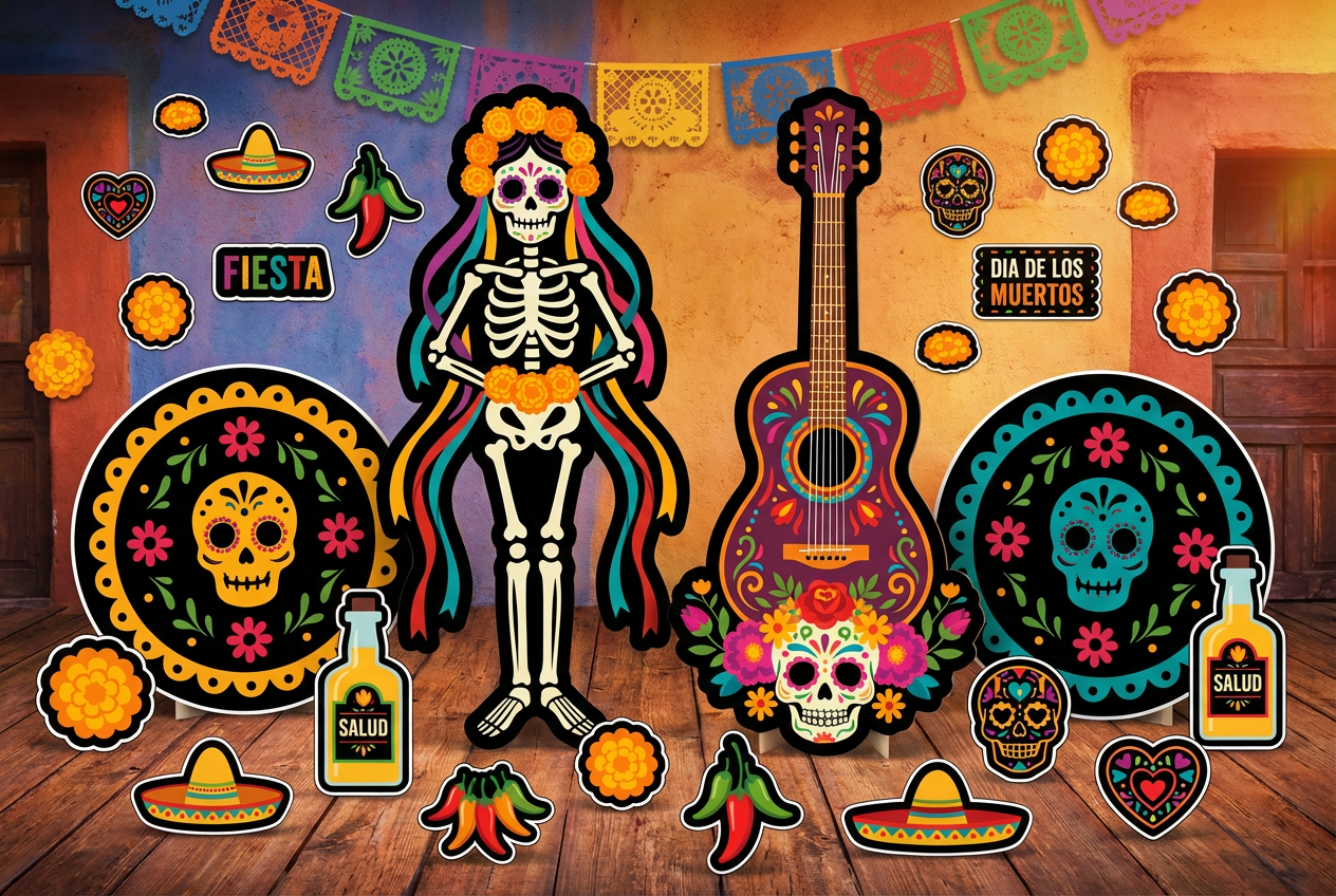 Day of the dead Colourful Mexican party product showcase