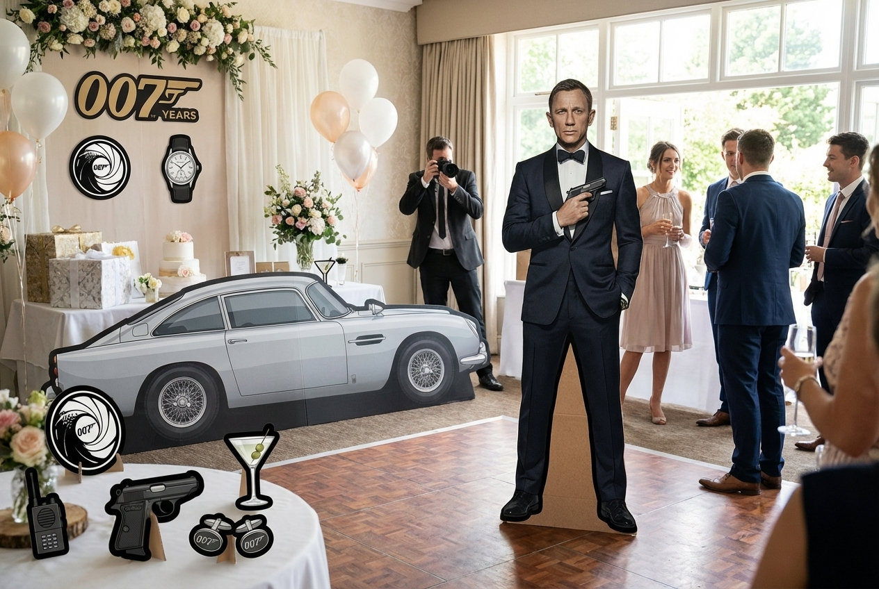 James Bond 007 Standing Figure - Aston Martin Car scene mockup 3