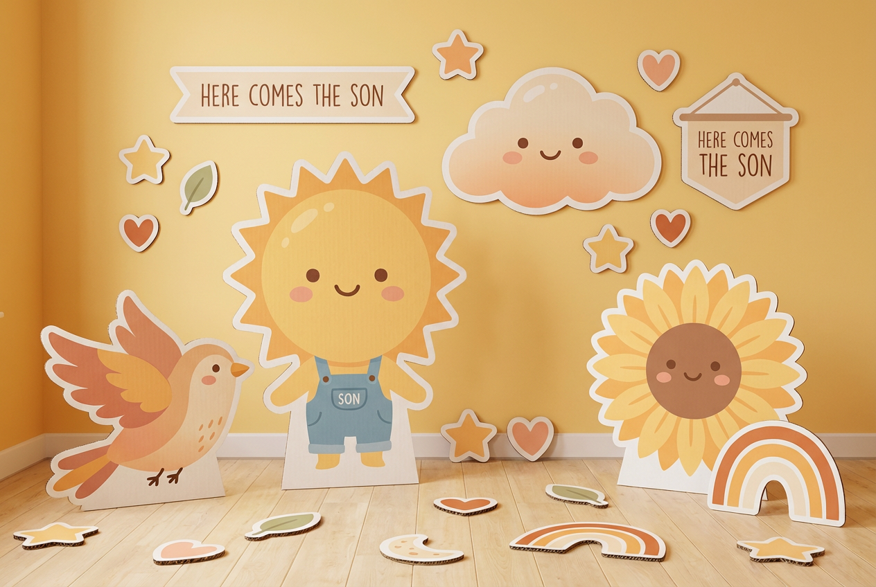 Here Comes The Son, burnt orange sunset theme product showcase