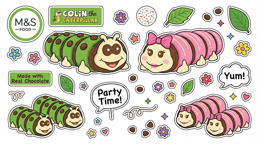 Colin Caterpillar  - Marks & Spencer  cutout sheet