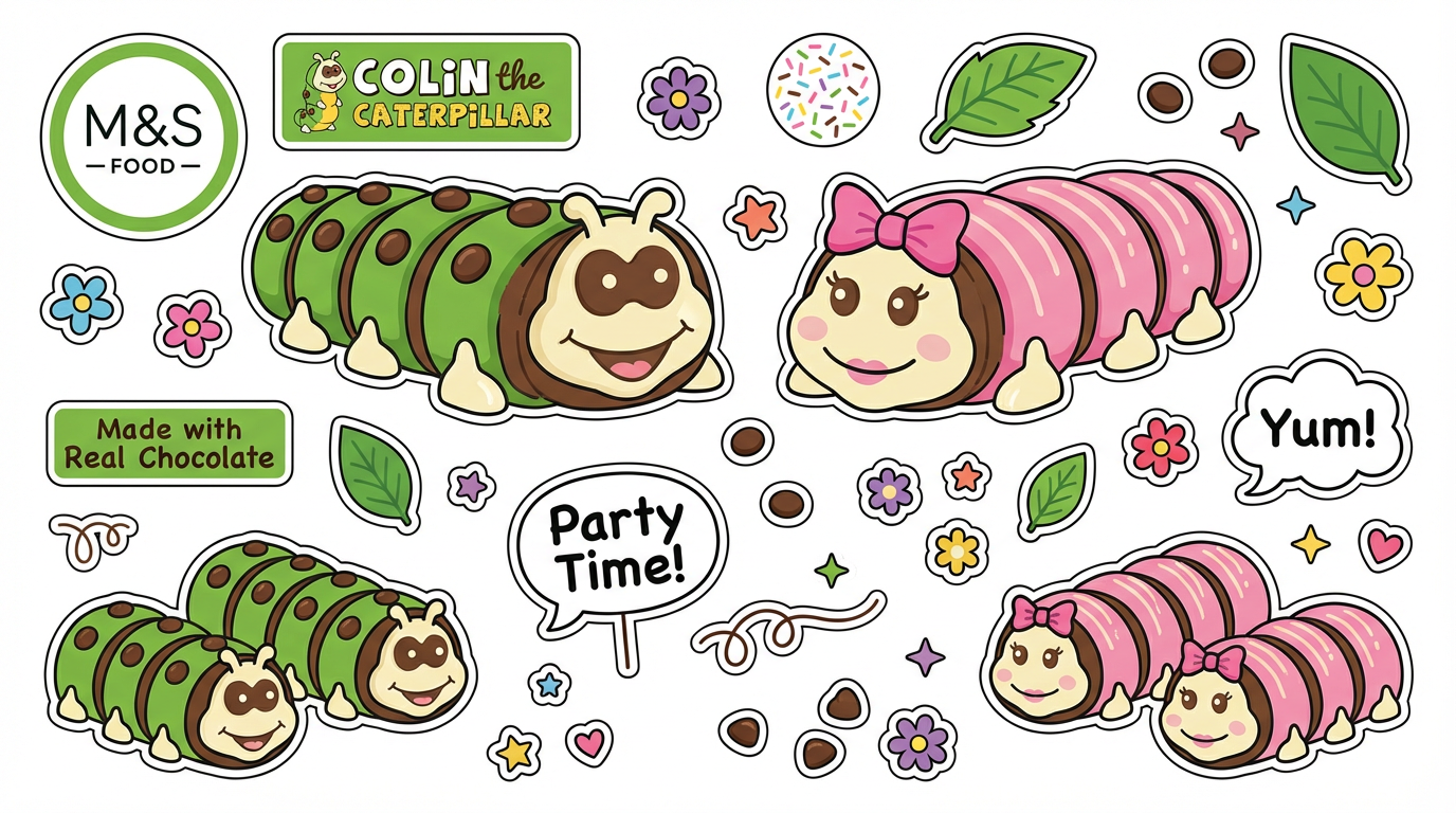 Colin Caterpillar  - Marks & Spencer  cutout sheet