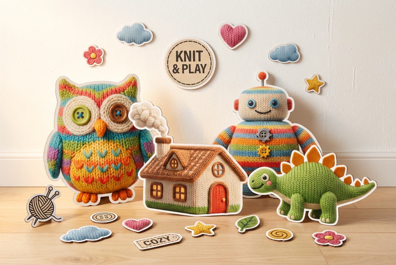 Knitted characters product showcase