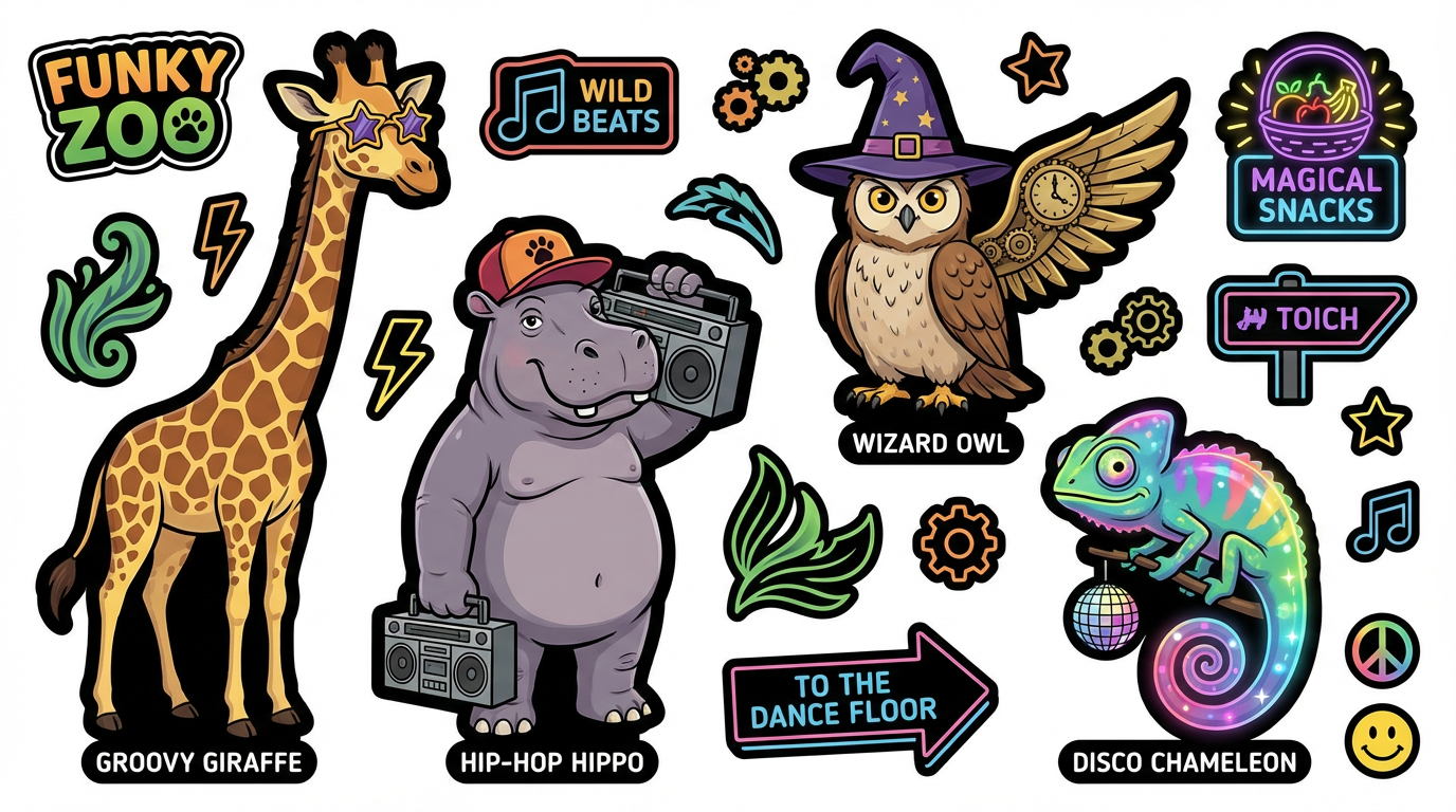 Funky Zoo Animals - Main Artwork