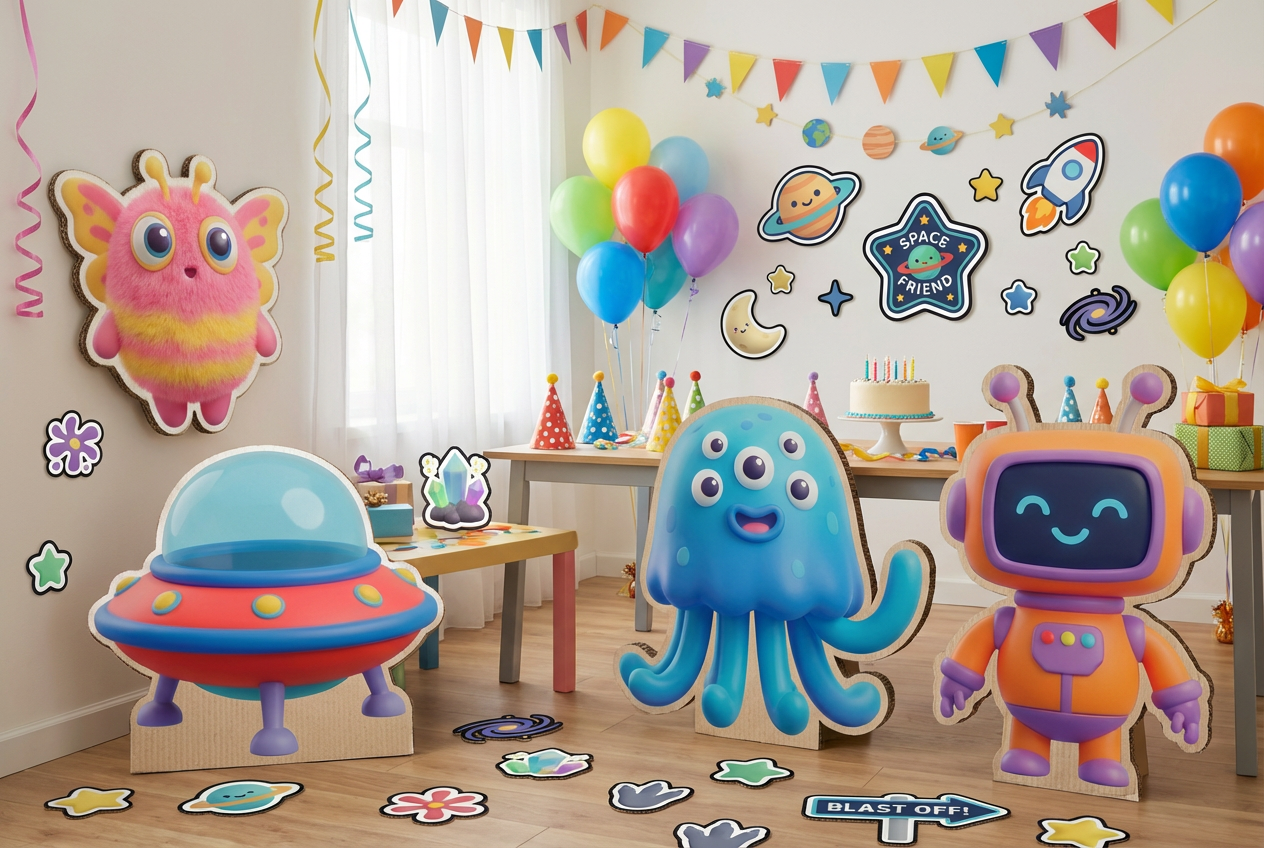 Cute Aliens scene mockup 1