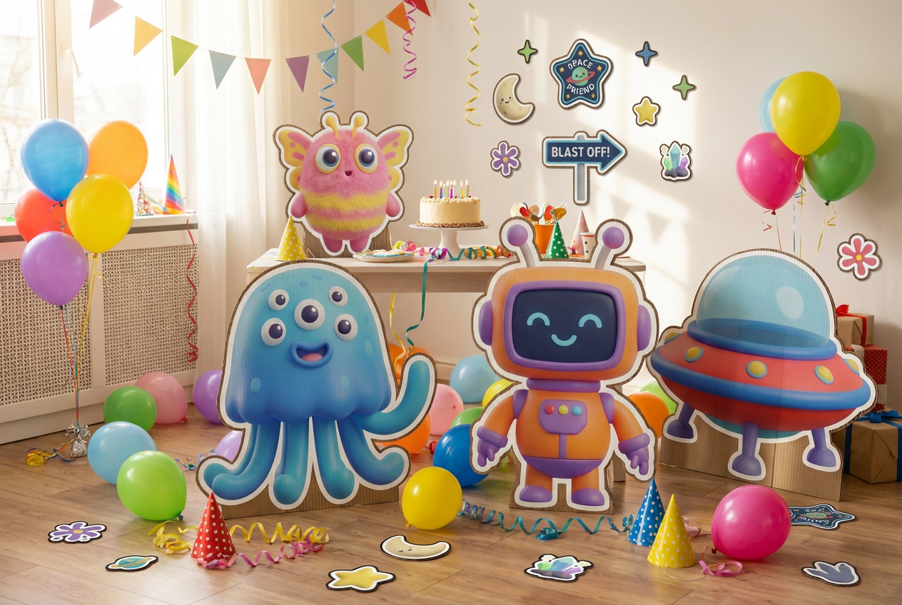 Cute Aliens scene mockup 2