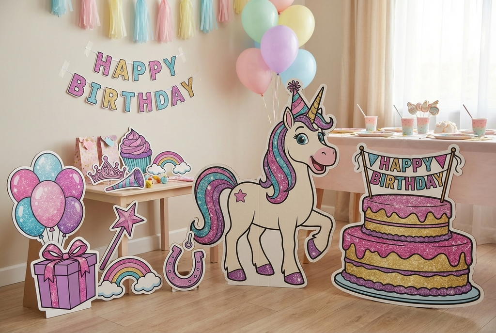 unicorn happy birthday glitter - Scene 1