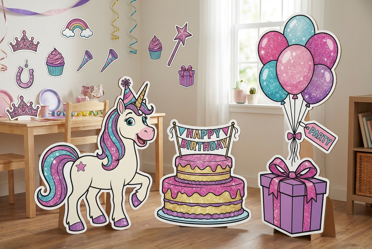 unicorn happy birthday glitter - Scene 2