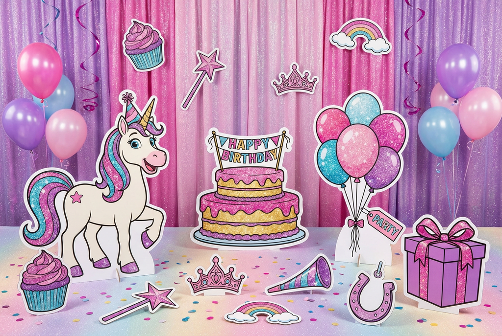 unicorn happy birthday glitter - Product Showcase