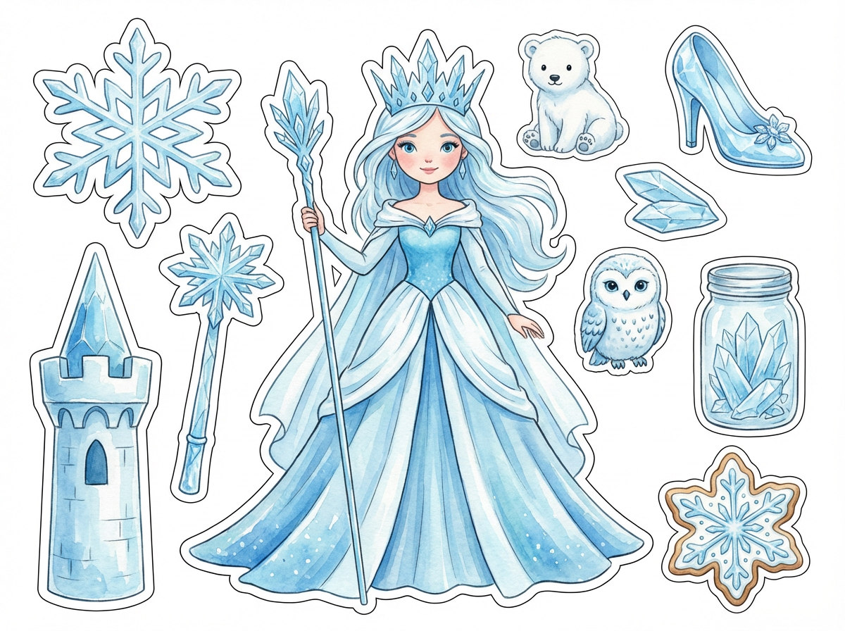 Ice Queen main focus cutout sheet