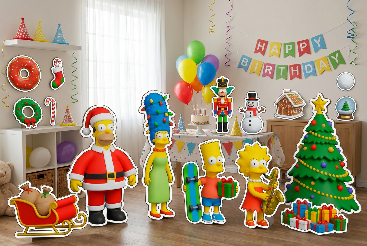 Simpsons Christmas Party scene mockup 1