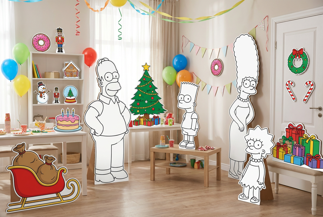 Simpsons Christmas Party scene mockup 2