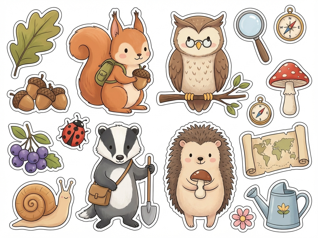 Clever Squirrel & Friends cutout sheet