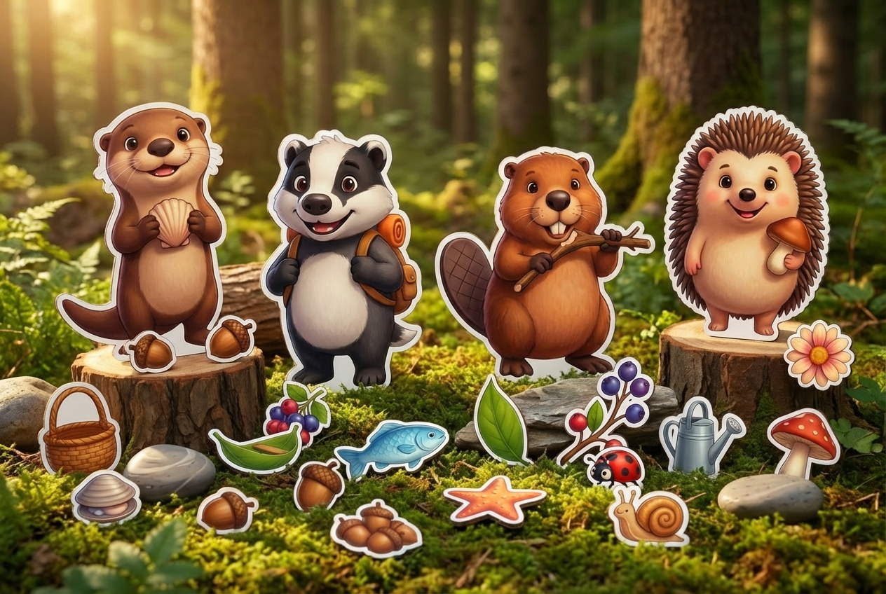 Cute Otter and Friends product showcase
