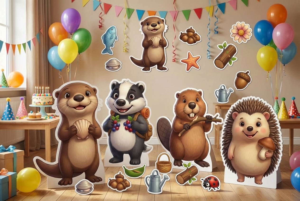Cute Otter and Friends scene mockup 1