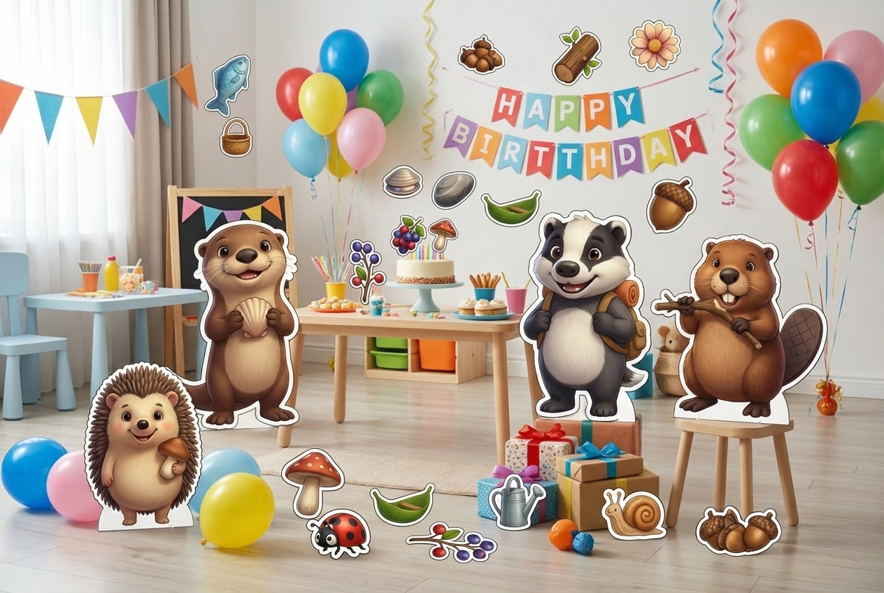 Cute Otter and Friends scene mockup 2