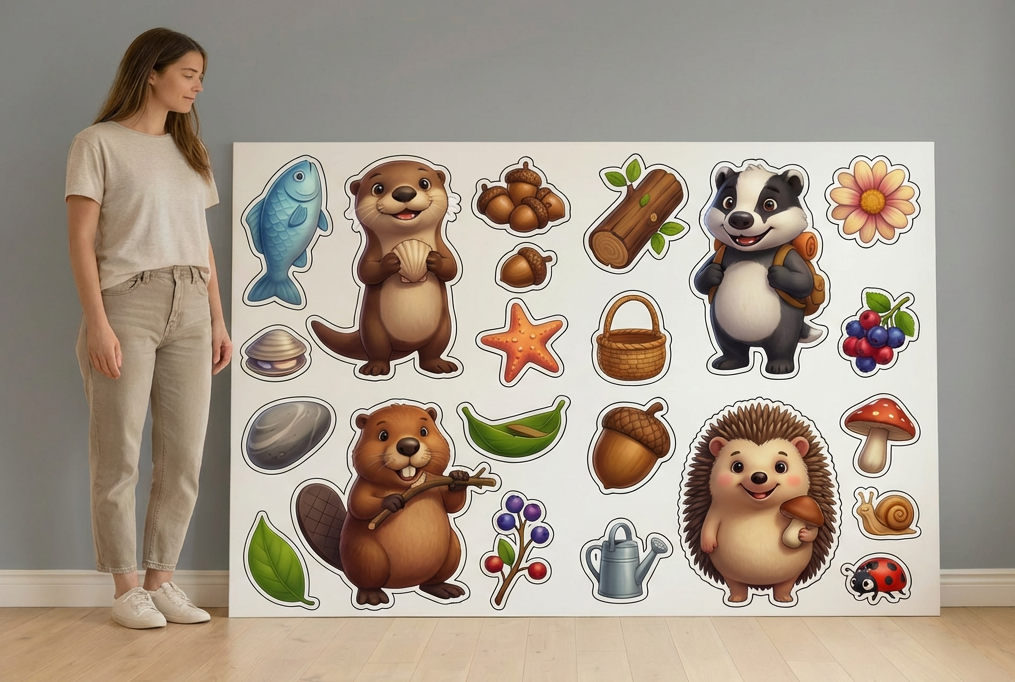 Cute Otter and Friends size guide