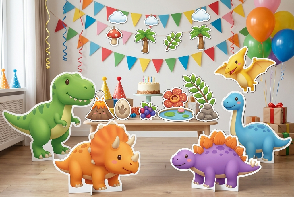 Cute Dinosaur and Friends scene mockup 1