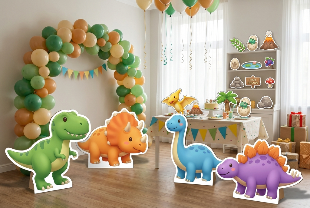 Cute Dinosaur and Friends scene mockup 2