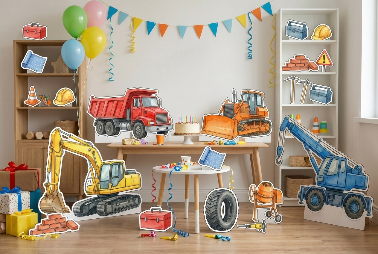 Construction Diggers scene mockup 1