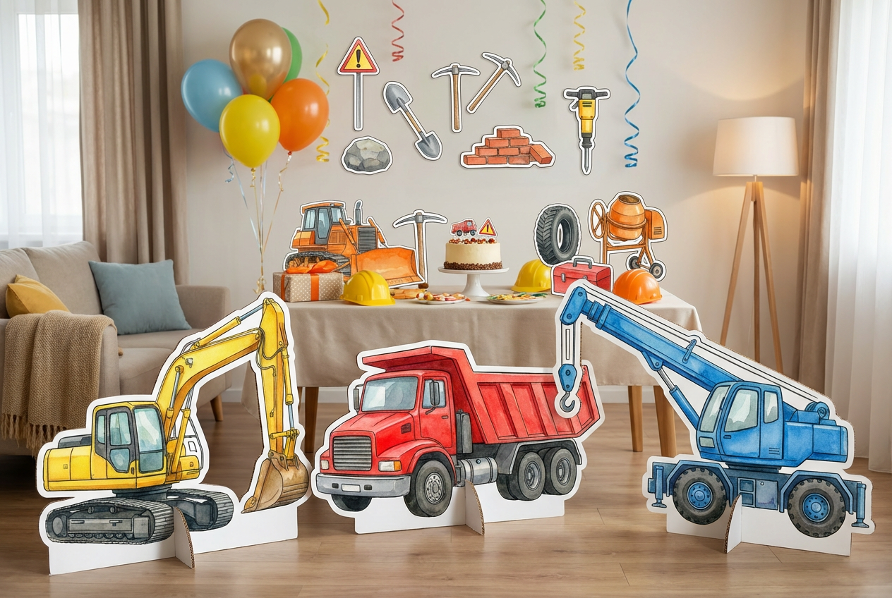 Construction Diggers scene mockup 2