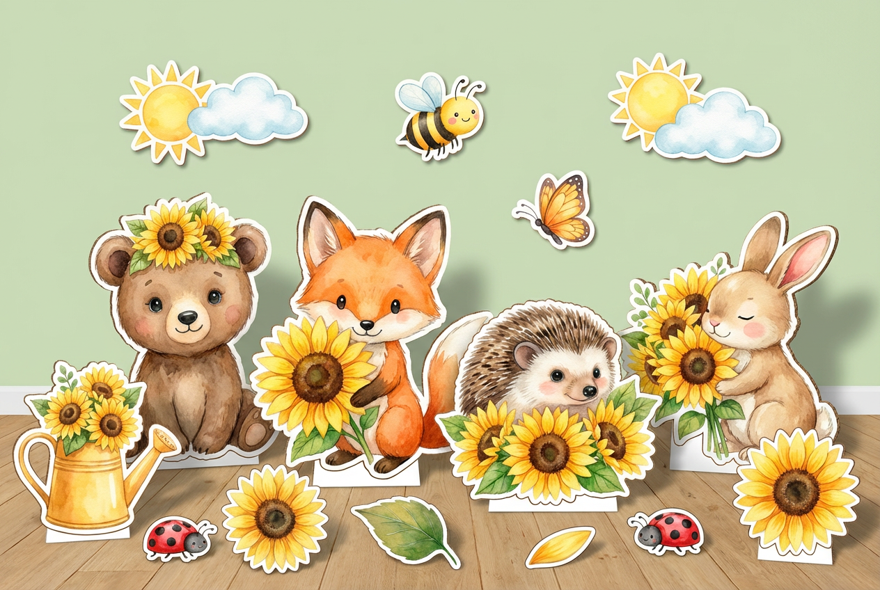 Sun Flowers and Cute Animals - Product Showcase