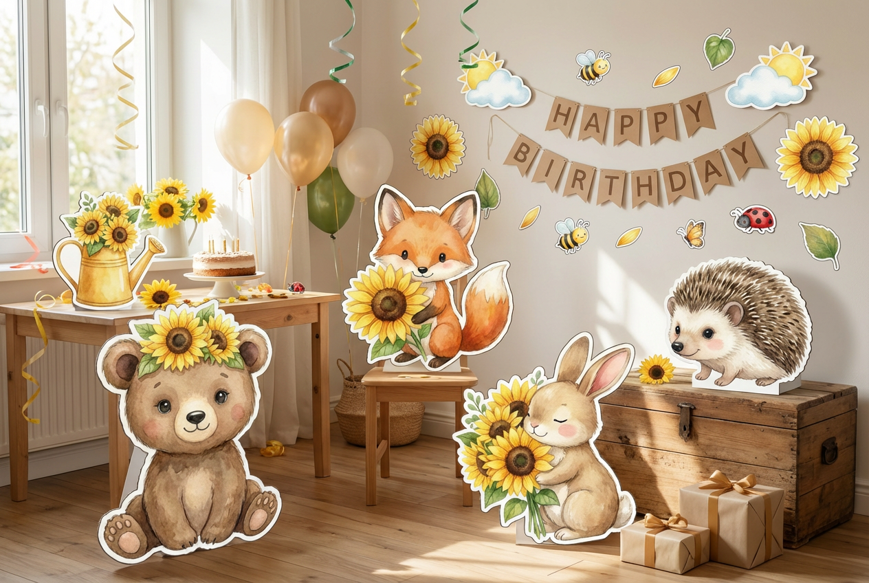 Sun Flowers and Cute Animals - Scene 2
