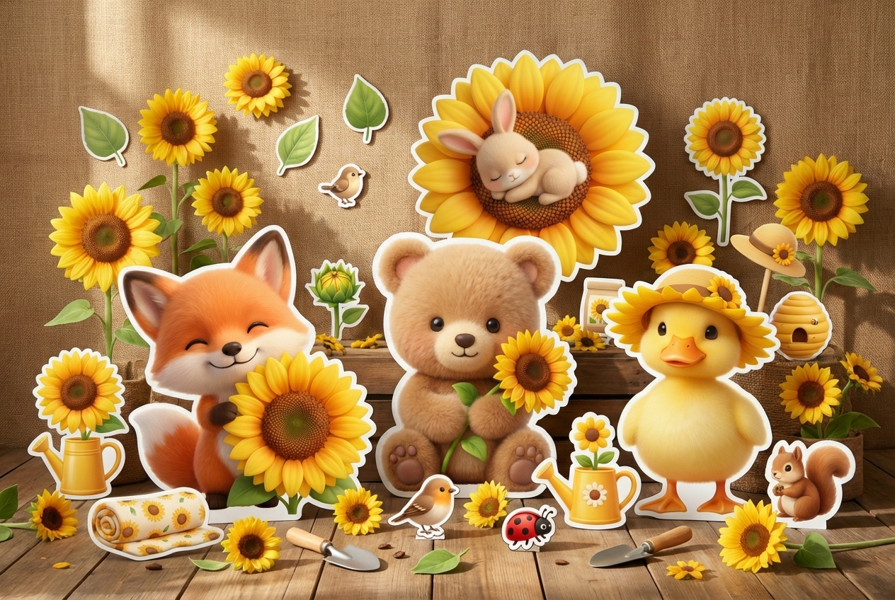Sun Flowers and Cute Animals 2 product showcase