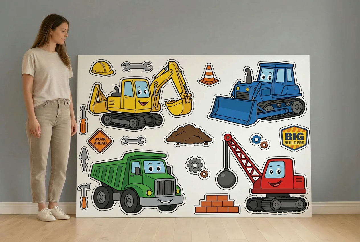 Construction Diggers - Size Guide