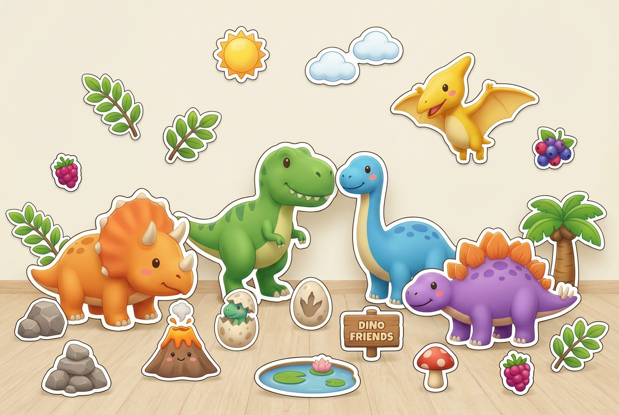 Cute Dinosaur and Friends product showcase