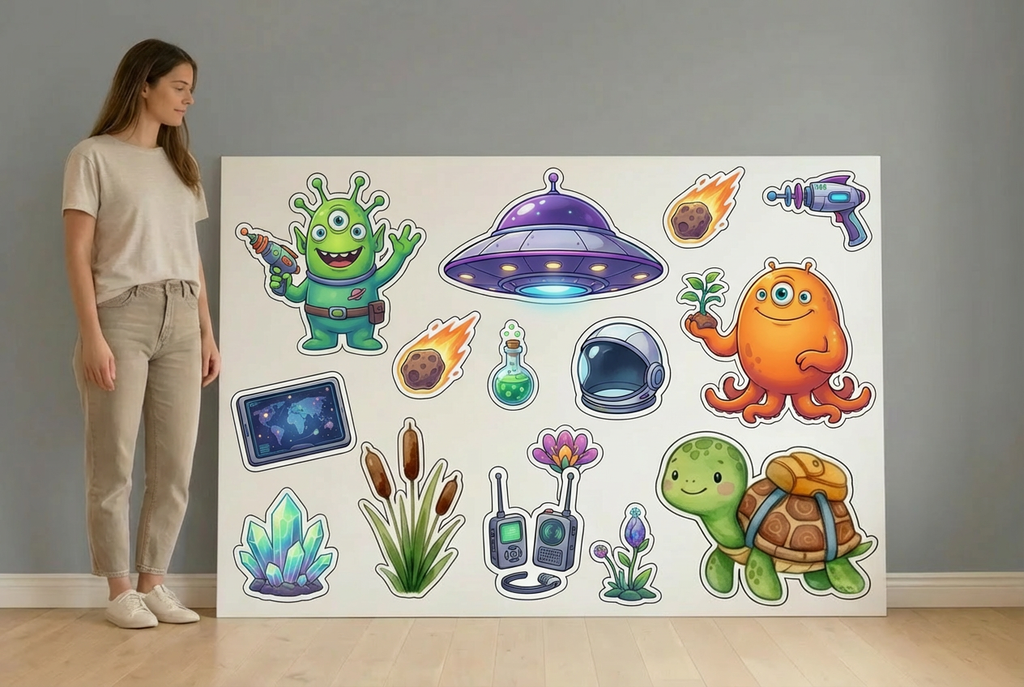 Alien spaceship and aliens size guide