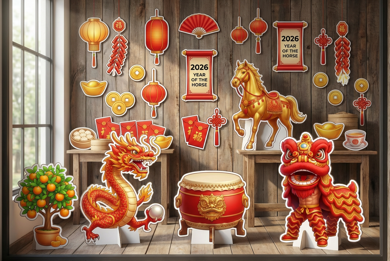 Chinese New Year 2026 Year of the Horse, dancing dragon - Scene 1