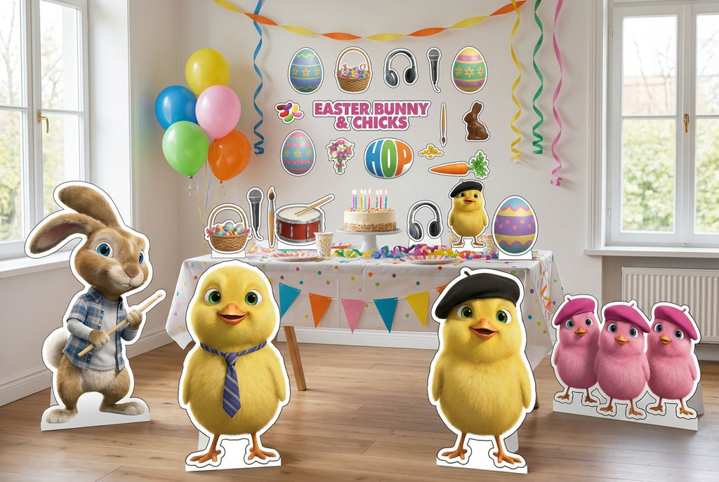 Easter Bunny & Chicks scene mockup 1
