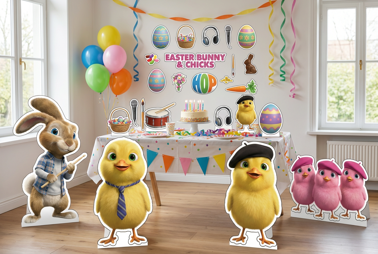 Easter Bunny & Chicks scene mockup 1