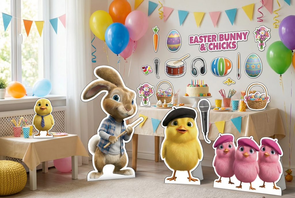 Easter Bunny & Chicks scene mockup 2