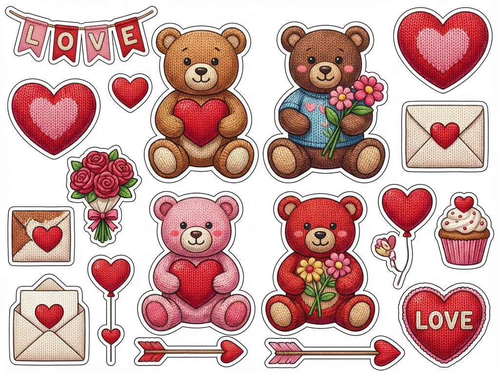 Valentine Knitted Bears - Main Artwork