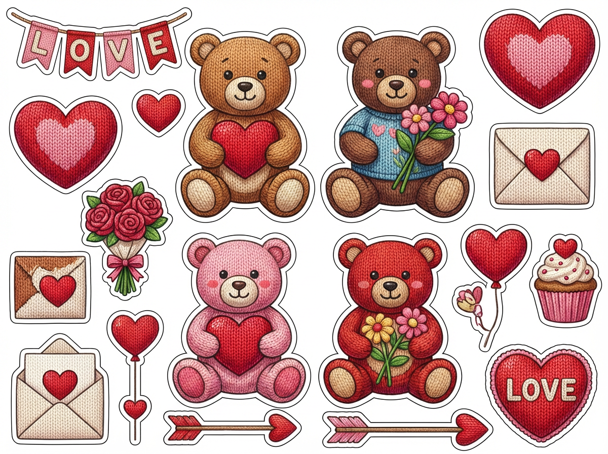 Valentine Knitted Bears - Main Artwork