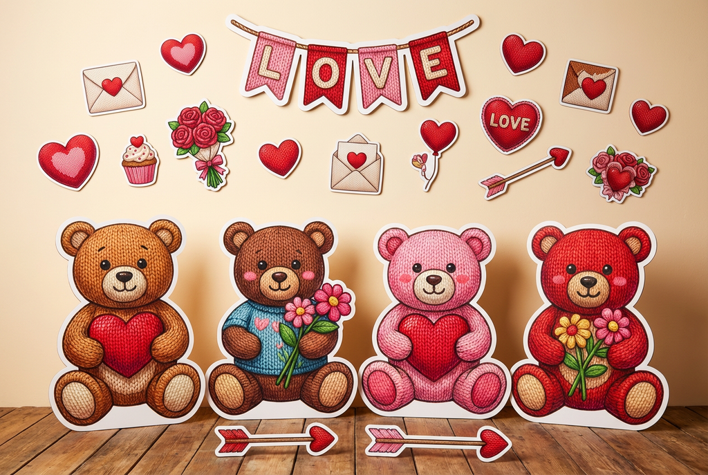 Valentine Knitted Bears - Product Showcase