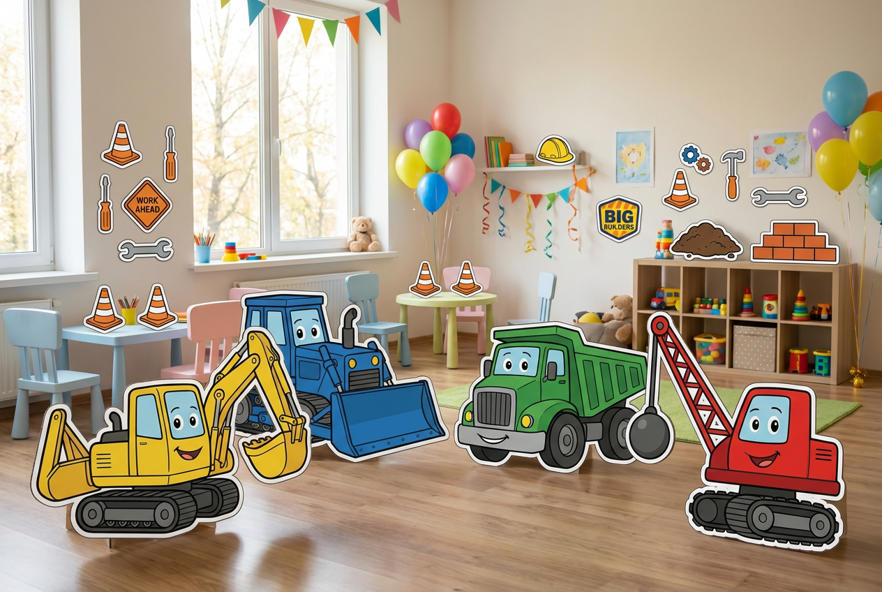 Construction Diggers scene mockup 1