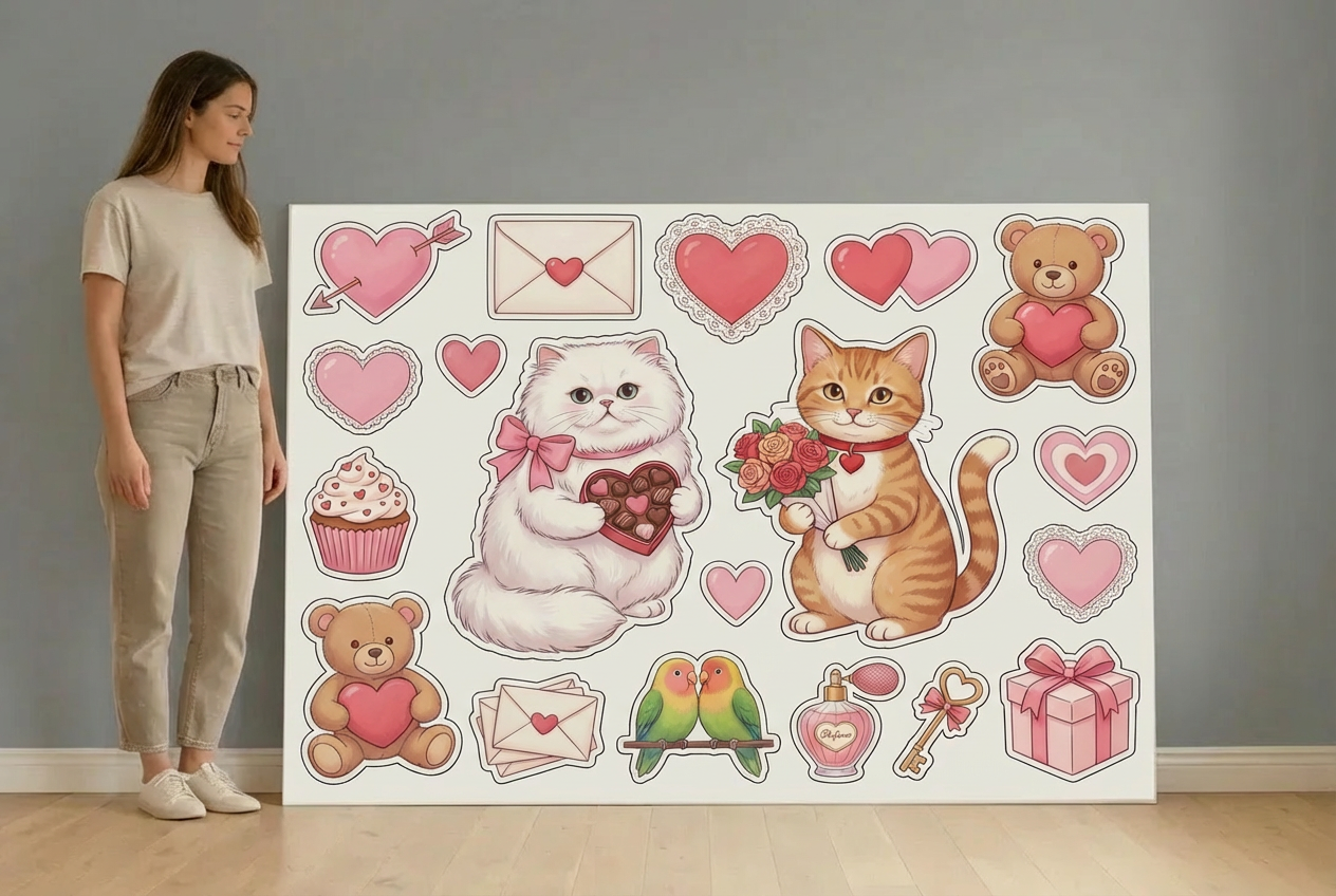 Valentine Cats - Size Guide