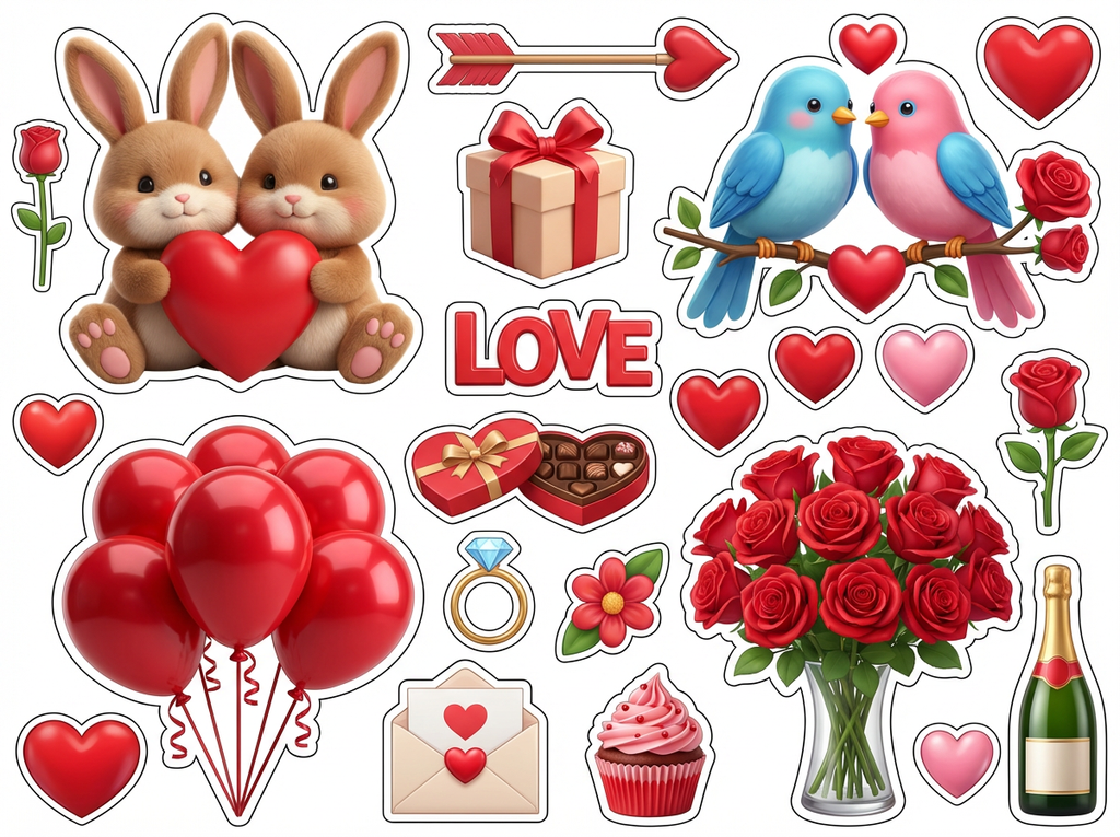 Valentine Love cutout sheet