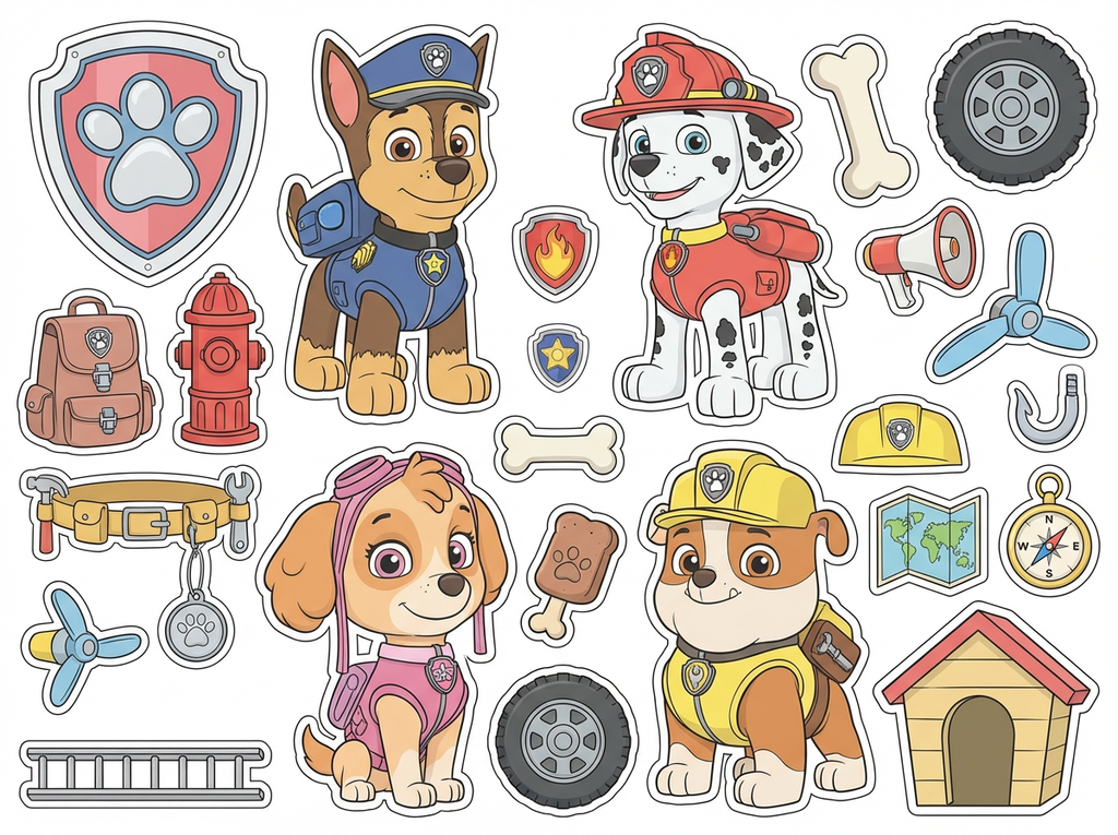 paw patrol cutout sheet