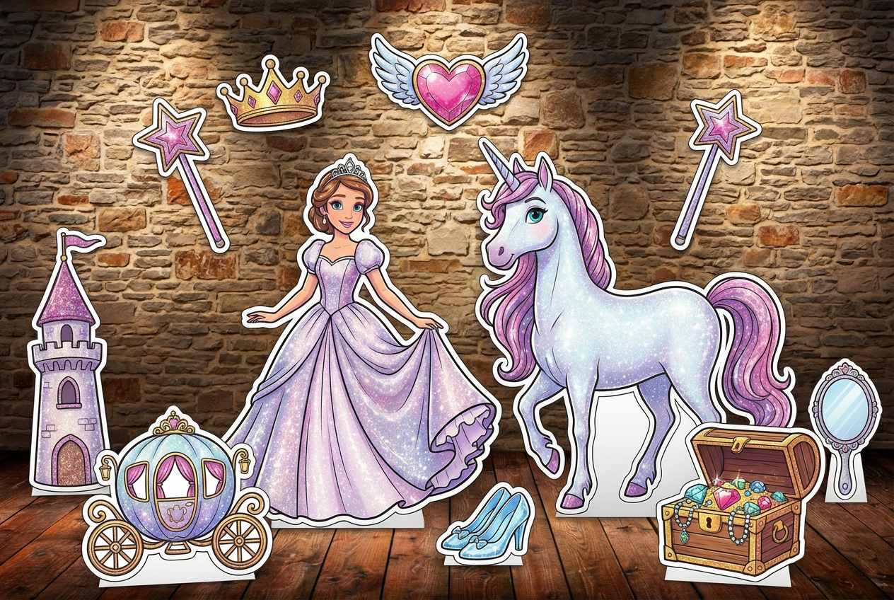 sparkly princess with unicorn product showcase