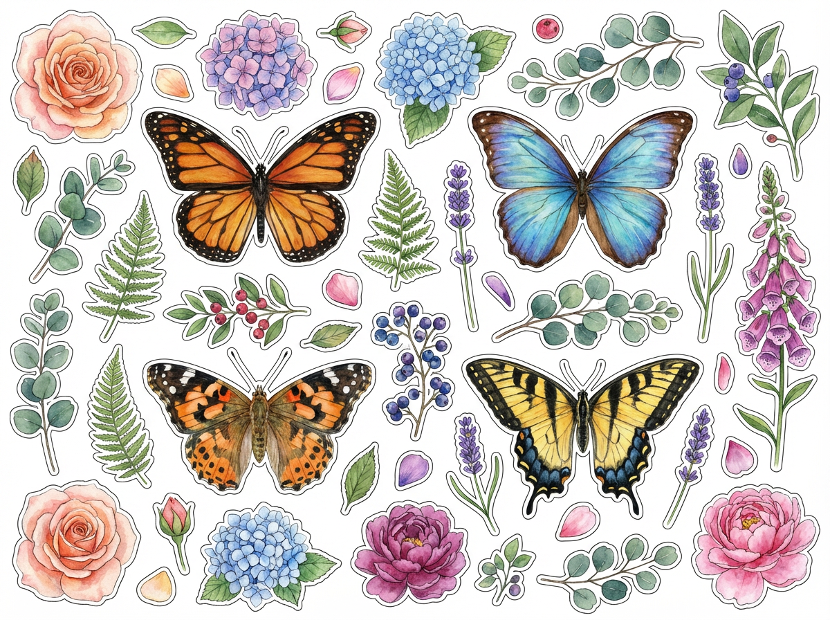 Butterflies cutout sheet