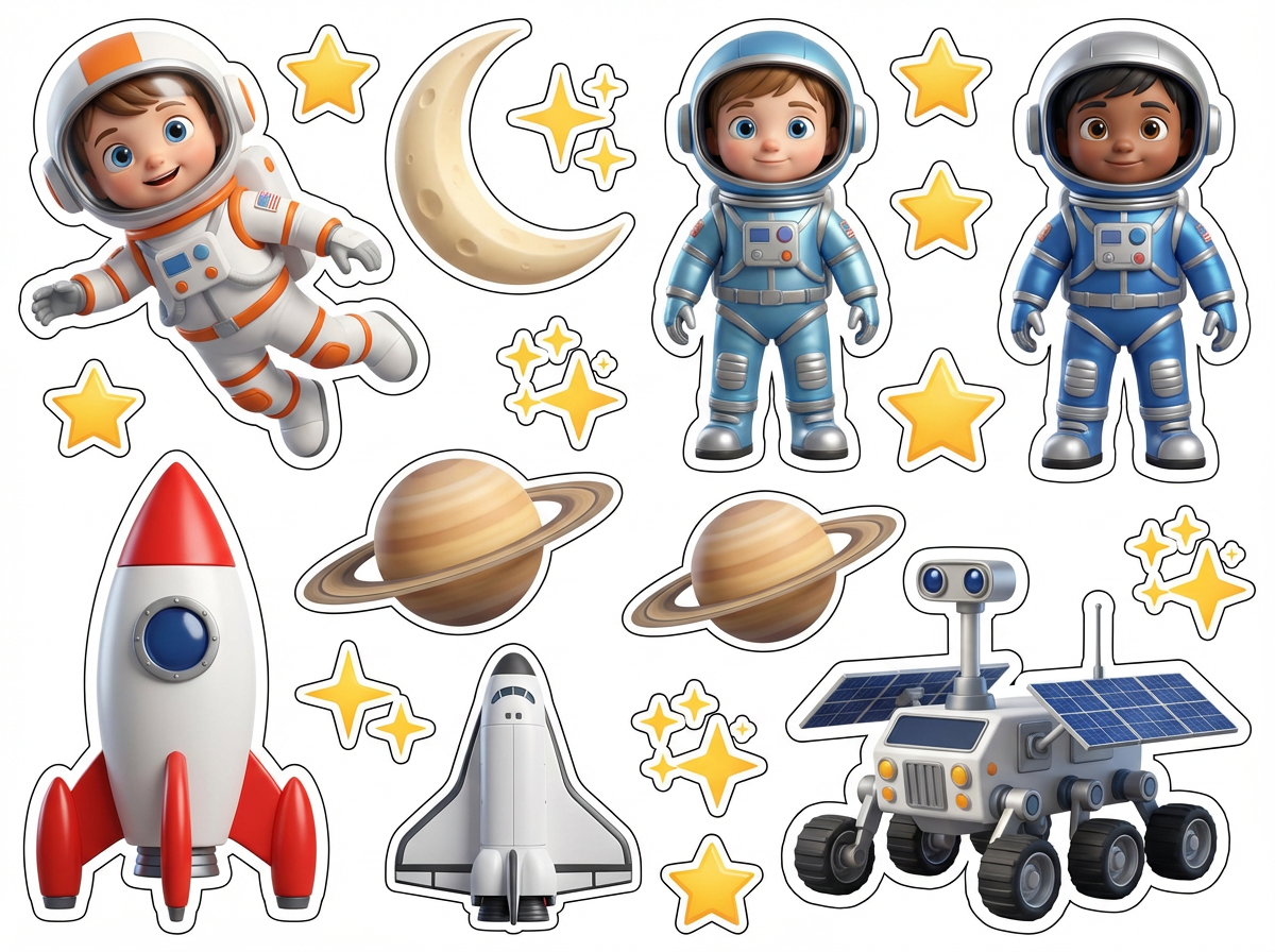 Space Adventures cutout sheet