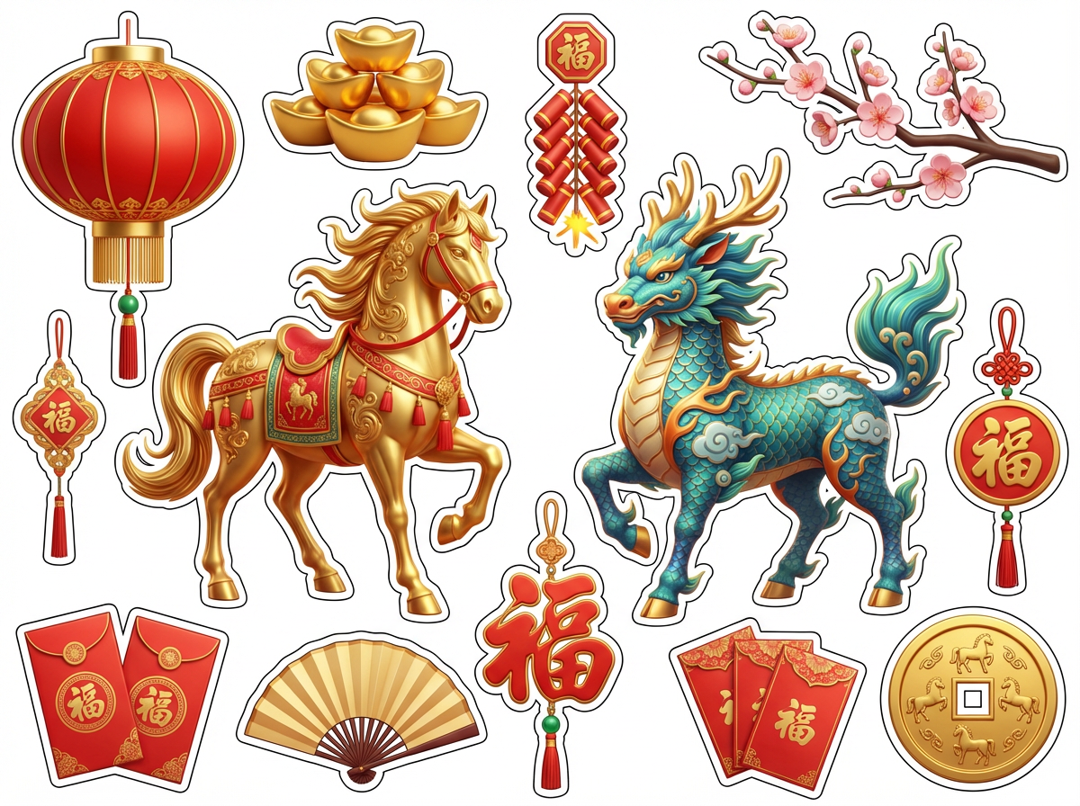 Year of the Horse cutout sheet
