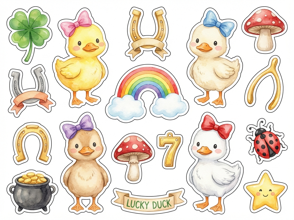 Lucky Duck cutout sheet