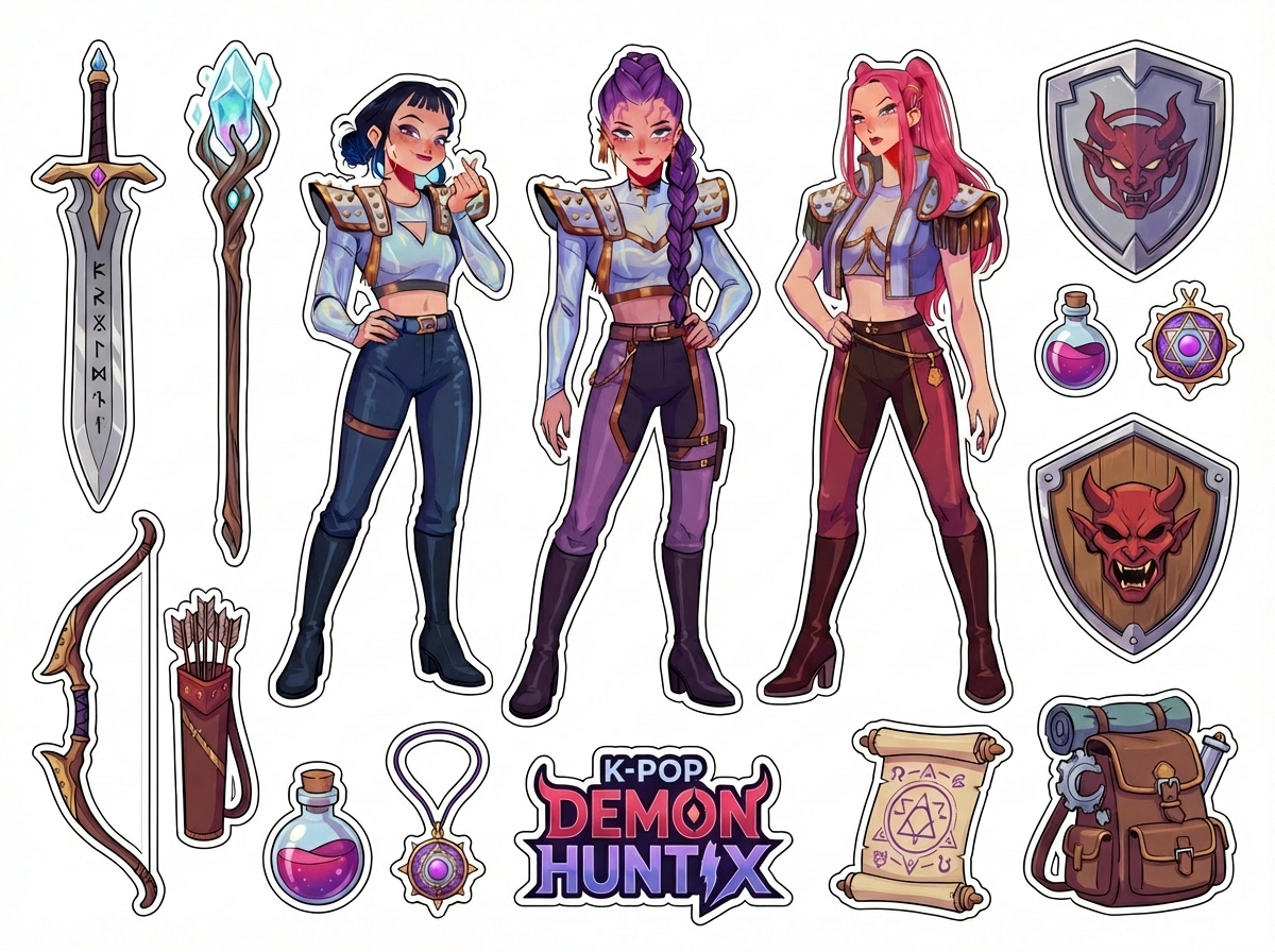 K-Pop Demon Huntix cutout sheet